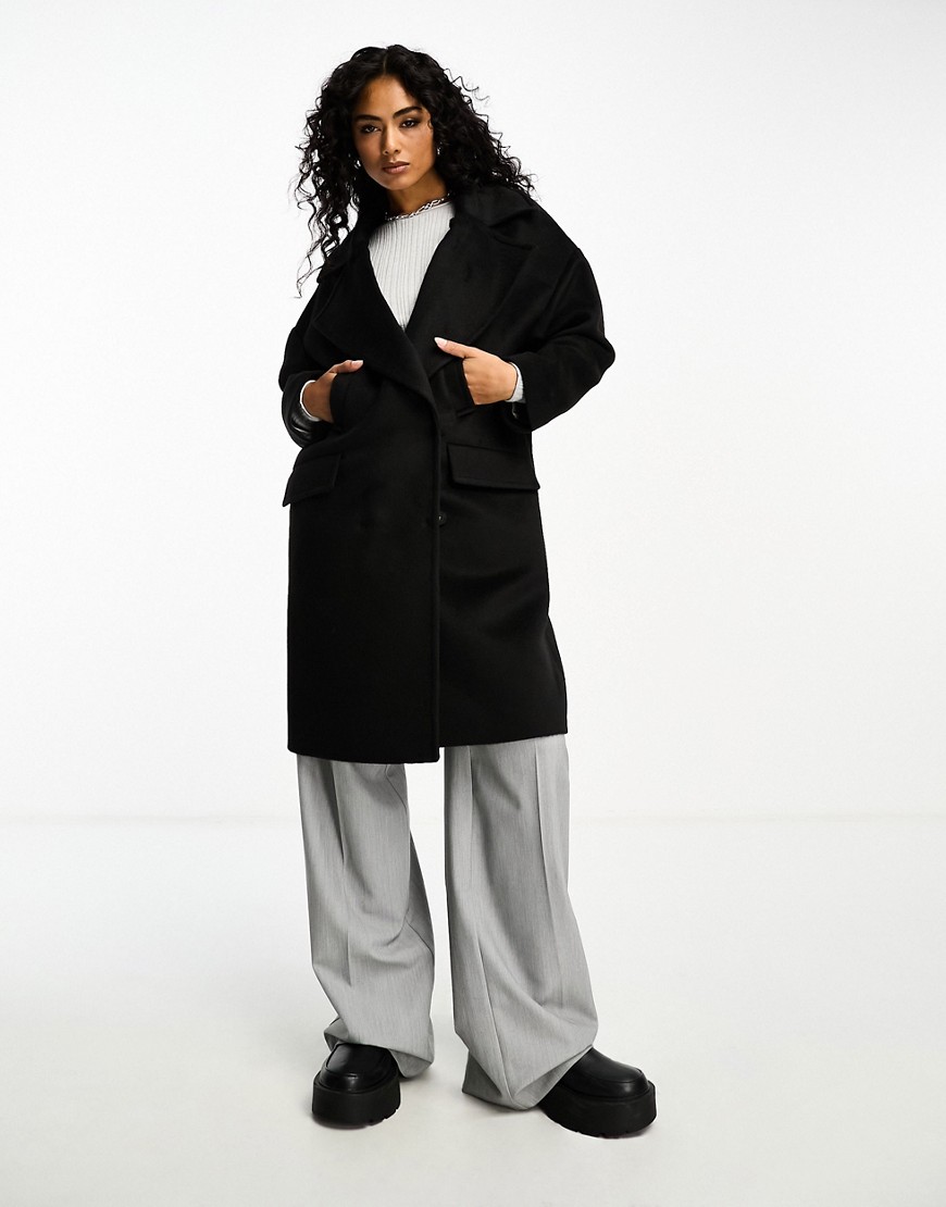 Gianni Feraud Stella oversized slouchy coat in black