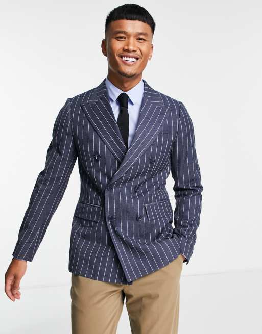 Navy Pinstripe Suit Jacket