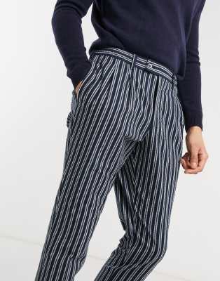 striped loose fit pants