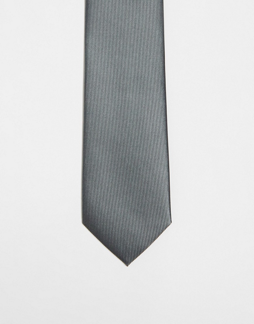 Gianni Feraud striped satin tie in dark gray