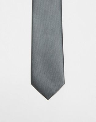 Gianni Feraud striped satin tie in dark grey - ASOS Price Checker