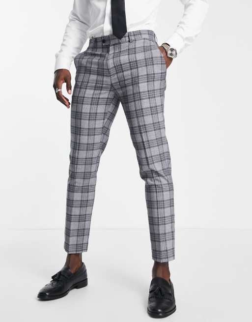 Gianni Feraud suit pants in grey check | ASOS