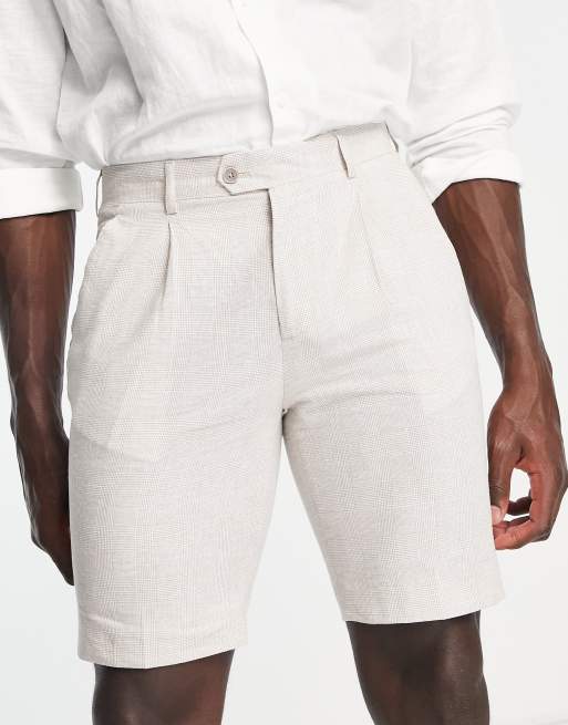 Gianni Feraud suit shorts in beige check