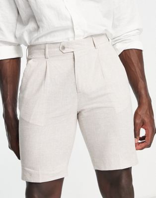 Gianni Feraud suit shorts in biege check