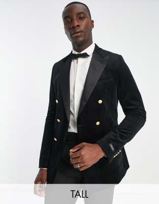Gianni Feraud Gianni Feraud Tall blazer in black velvet with stain lapel