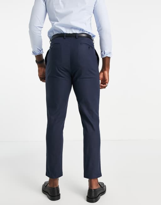 Gianni Feraud Tall - Geplooide broek van linnen in marineblauw, 2 van 4