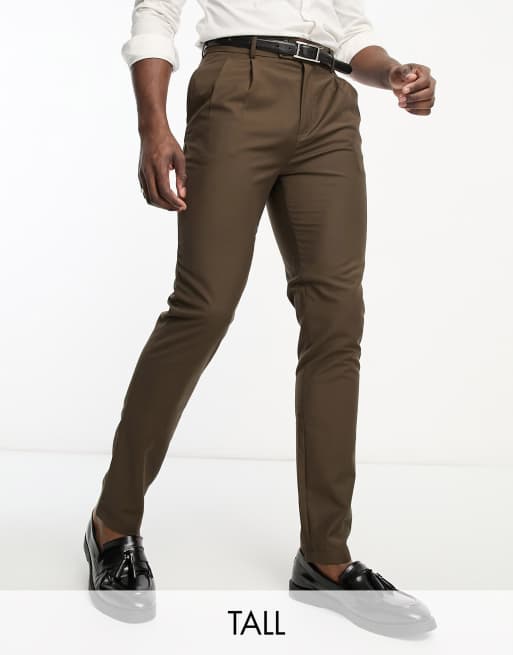 Gianni Feraud Tall - Nette broek met 2 knopen in bruin