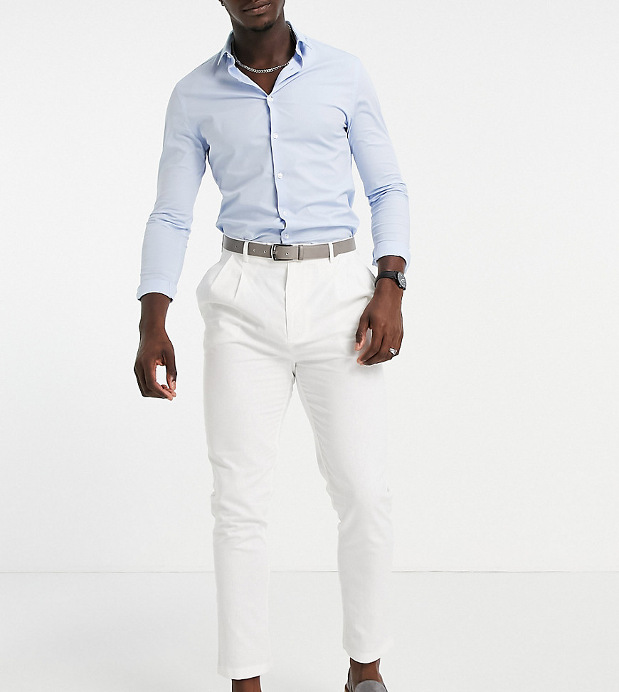 Gianni Feraud Tall white linen pleated pants