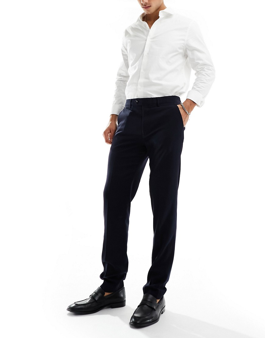 Gianni Feraud Checked Slim Suit Pants In Navy
