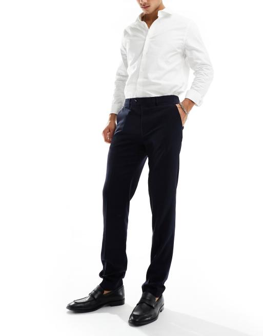 Gianni Feraud tonal navy check slim suit pants