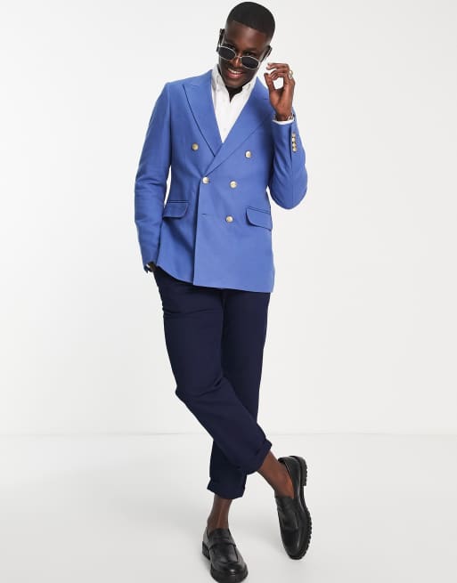 Gianni Feraud Wedding - Blazer slim doppiopetto in lino, 4 di 4