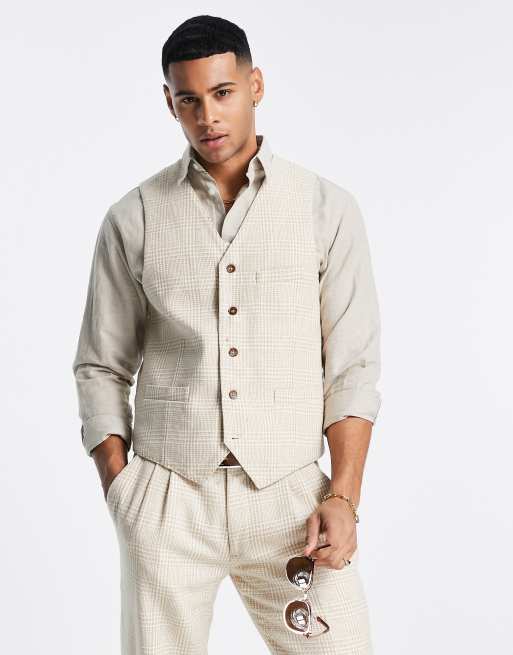 Gianni Feraud Wedding - Gilet slim in misto lana a quadri