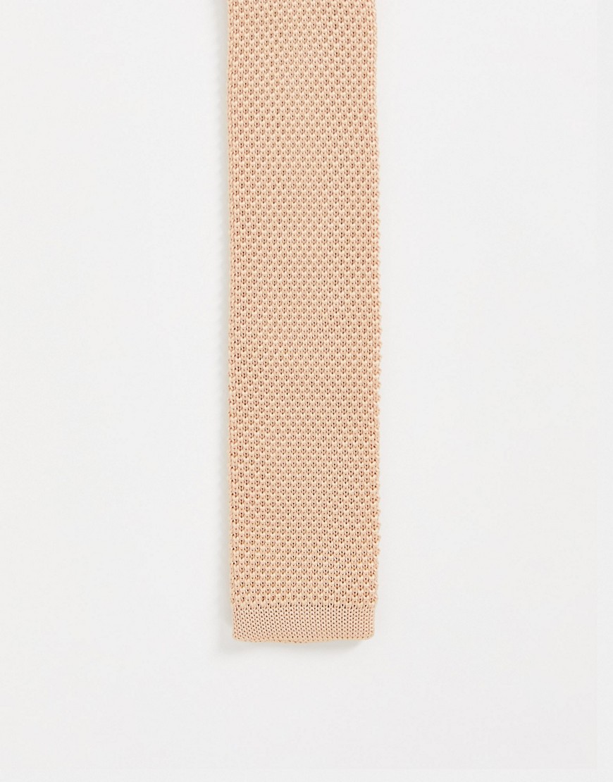 Gianni Feraud wedding knitted tie in taupe-Neutral