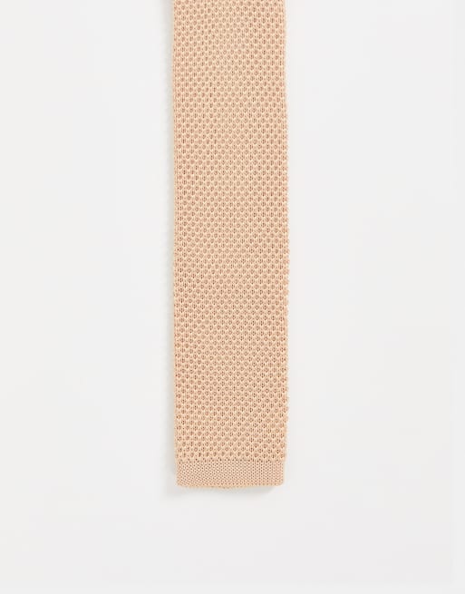 Gianni Feraud wedding knitted tie in taupe