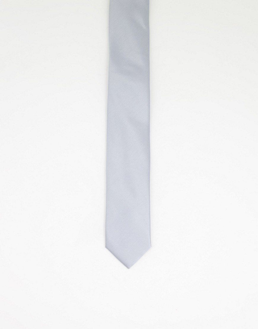 Gianni Feraud – Wedding – Schlichte Krawatte aus Satin in Grau