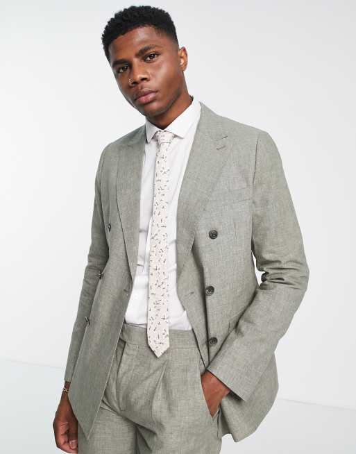 Grey linen suit outlet jacket