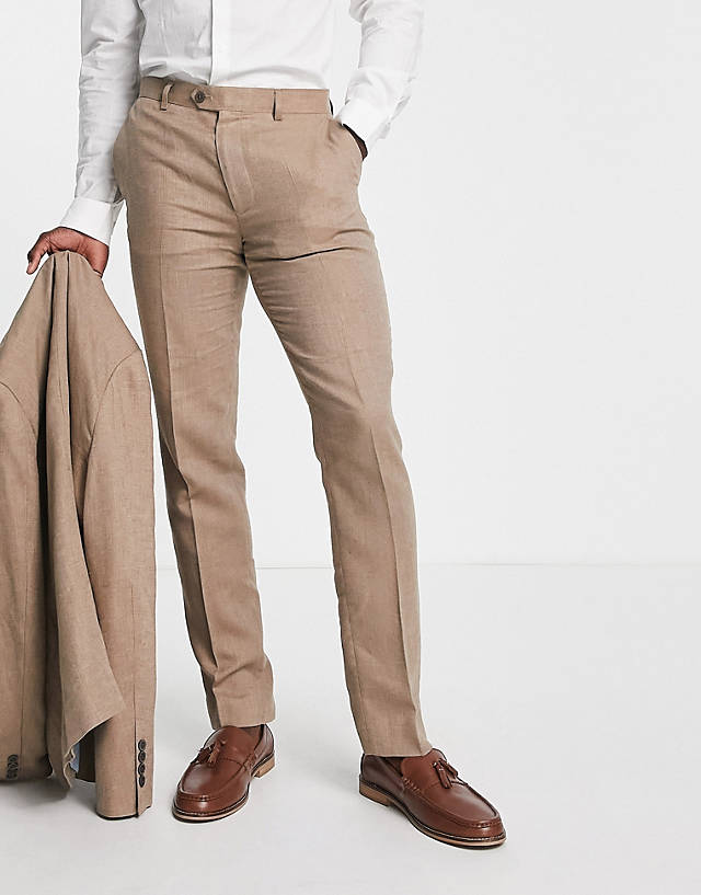 Gianni Feraud - wedding slim fit linen suit trousers