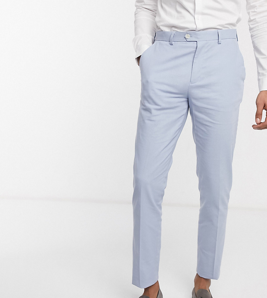 Gianni Feraud Wedding Tall linen slim fit suit pants-Blue