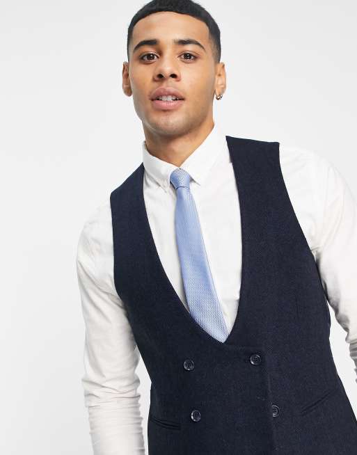 Navy scoop clearance waistcoat