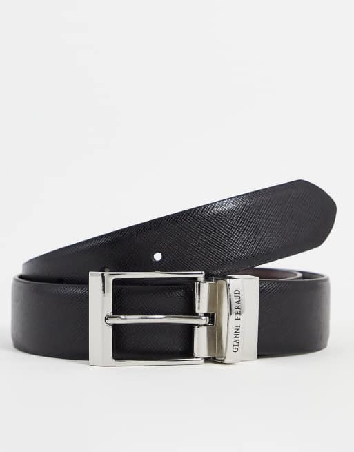 Gianni Feraud – Wendegürtel aus Leder in Schwarz und Braun