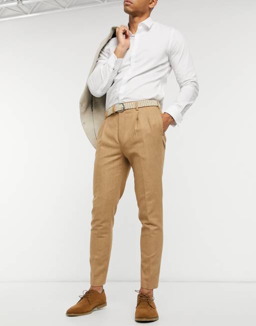 Gianni Feraud wool-blend carrot fit ankle grazer smart pants