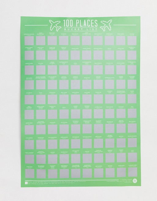Gift Republic 100 places to go scratch off poster