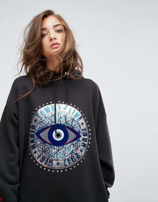 Gigi Hadid All Seeing Eye Hooded Dress