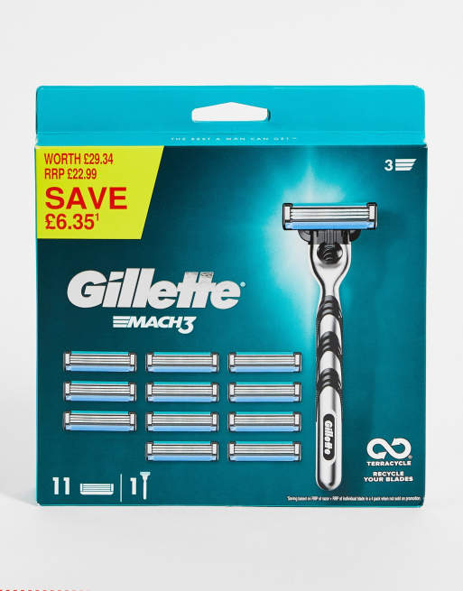 Gillette - Mach 3 Big Blade - Set van scheermes + 12 mesjes