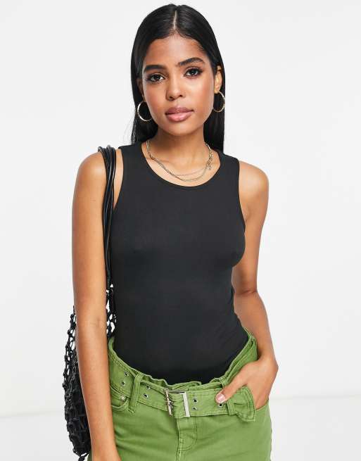 Gilli bodysuit with strappy back detail in black