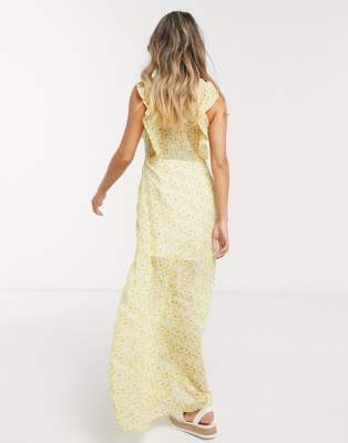 floral button down maxi dress