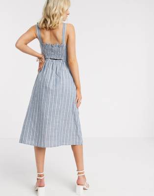 asos blue and white dress