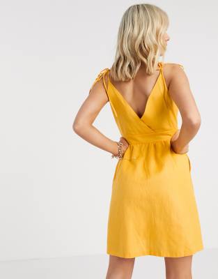 button down yellow dress