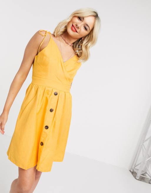 Yellow button 2024 down dress