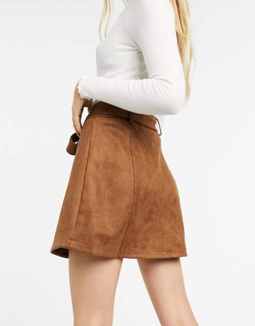 Tan mini outlet skirt suede