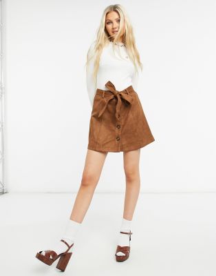 tan mini skirt