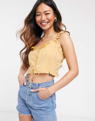 yellow gingham crop top