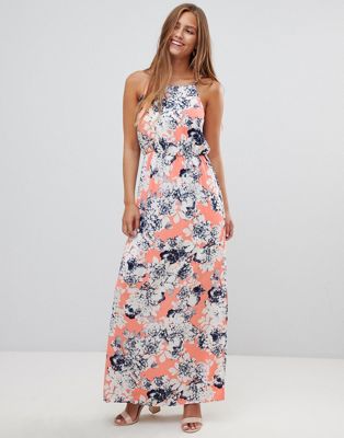 Gilli - Maxi-jurk zonder mouwen met bloemenprint-Blauw