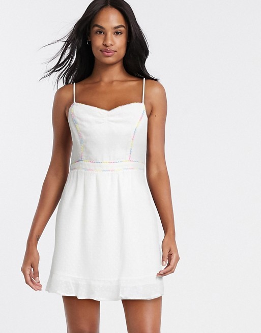 Gilli mini skater dress with embroidery detail