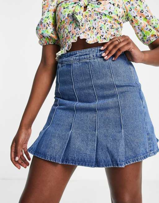 Denim store tennis skirt