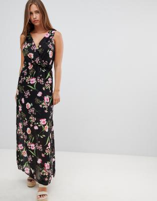 floral sleeveless maxi dress