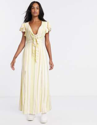 tie front maxi dress