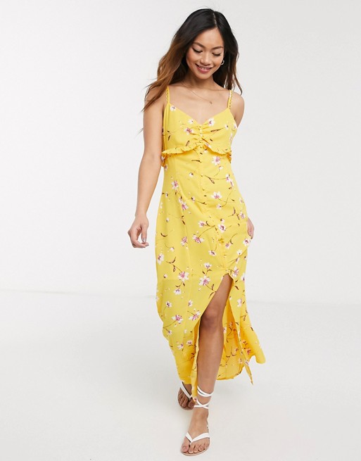 Gilli wrap front maxi dress in bold floral
