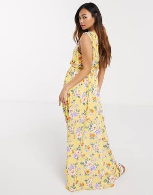 asos yellow long dress
