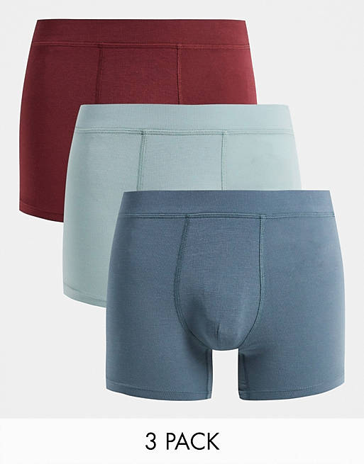 Gilly Hicks 3 pack future stretch trunks in port red/silver/mid blue