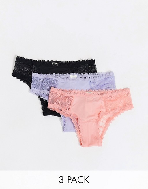 Gilly Hicks 3 pack lace bottom brief
