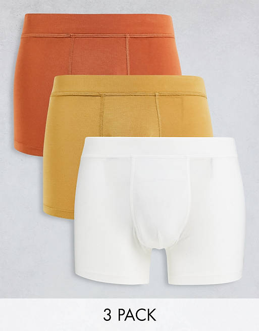 Men Underwear/Gilly Hicks 3 pack stetch trunks in white, gold and orange 