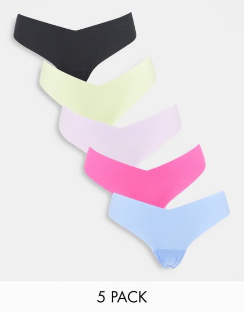 Gilly Hicks – 5er-Pack abdrucklose Tangaslips in verschiedenen Farben - view 1