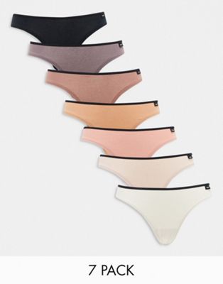 Gilly Hicks 7 pack thongs in neutral tones