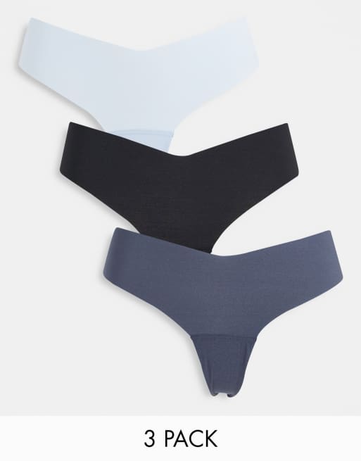 Gilly Hicks – Abdrucklose, bunte Tangas im 3er-Set 