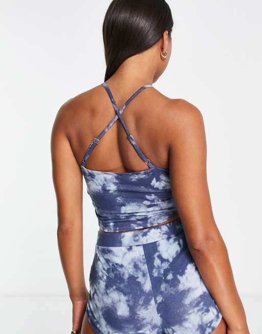 Gilly Hicks – Bequemes Tanktop in verwaschenem Blau mit Neckholder, Kombiteil, 4 von 4